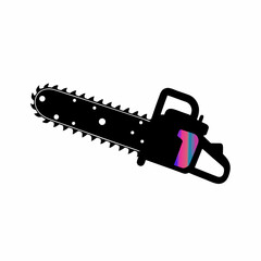 creative Silhouette chainsaw Icon Vector Illustration 