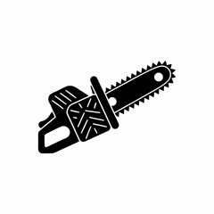 creative Silhouette chainsaw Icon Vector Illustration 