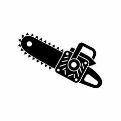 creative Silhouette chainsaw Icon Vector Illustration 