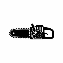creative Silhouette chainsaw Icon Vector Illustration 