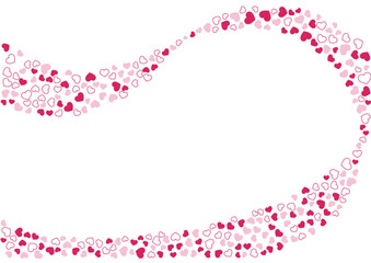 ハート柄の背景 赤系の3色 フチと単色 ハート