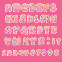 Alphabet and numeral set with a playful design