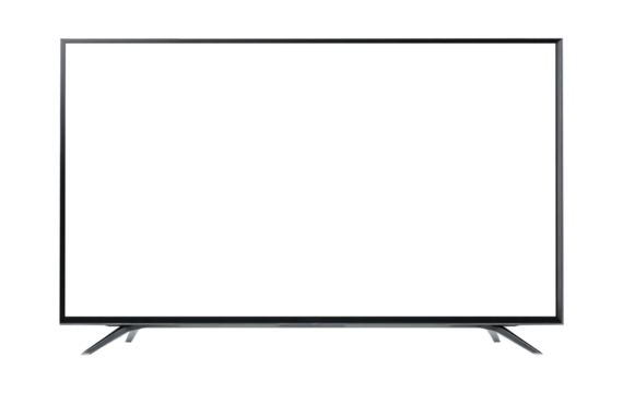 Modern Flat-Screen TV Isolated on Transparent Background – Smart LED Television PNG Cutout.