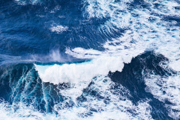 abstract aerial view background of blue waves