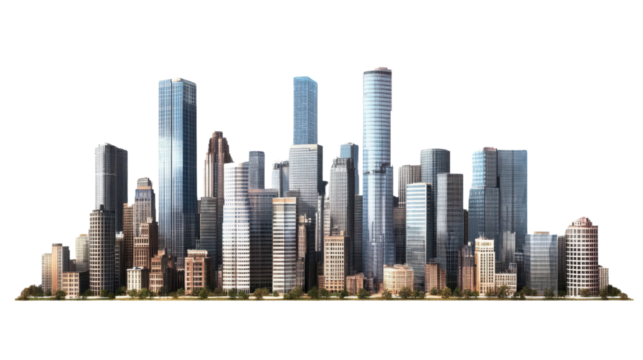 city skyscraper on white background