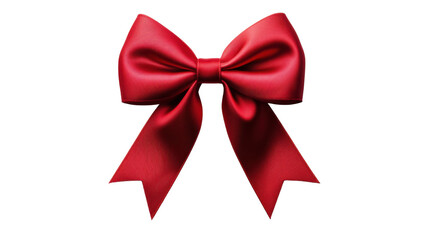 Fototapeta premium classic red satin ribbon bow on white background