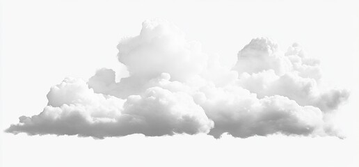 A large, fluffy cloud floats across a clear, white sky