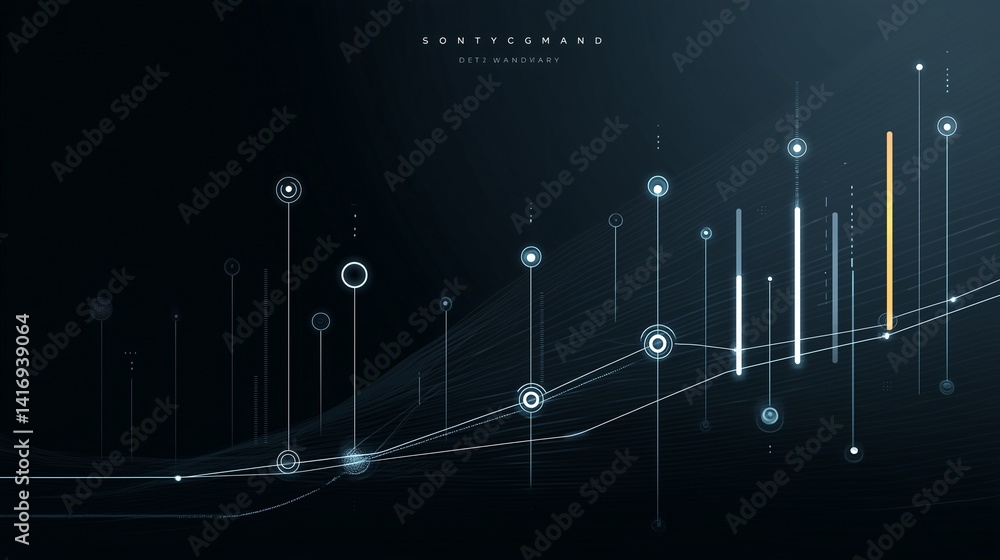 Poster a minimalist tech wallpaper featuring a sleek dark blue gradient background with abstract white and 