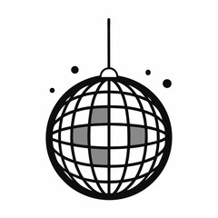 Disco ball vector on white background.
