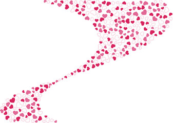 ハート柄の背景 赤系の3色 フチと単色 ハート