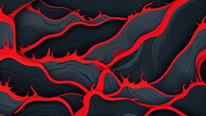 Obraz premium Dark gray and deep red intersecting in bold jagged lines resembling the power of lava flowing