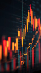 Business and financial stock market, Economic graph with diagrams, bitcoin and cryptocurrency, Futures, Business investment and stock trading on dark background - Generated by Generative A