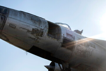 Detail of an old abandoned military plane