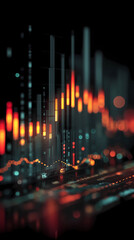 Business and financial stock market, Economic graph with diagrams, bitcoin and cryptocurrency, Futures, Business investment and stock trading on dark background - Generated by Generative A