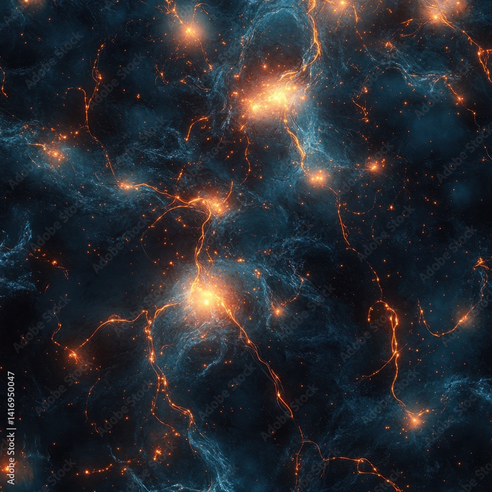 Poster cosmic artistry: vibrant colors and ethereal patterns in a striking abstract space background
