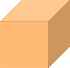 CUBE, orange cube basic shape