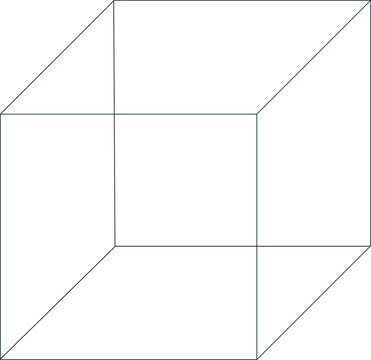 CUBE outline, transparent cube border basic shape