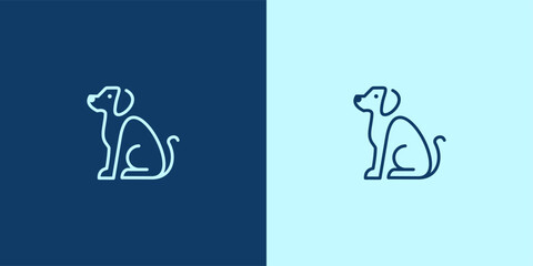 minimalist simple monoline of pet dog. vector logo, animal symbol