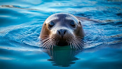 Fototapeta premium Seals swimming in clear blue water