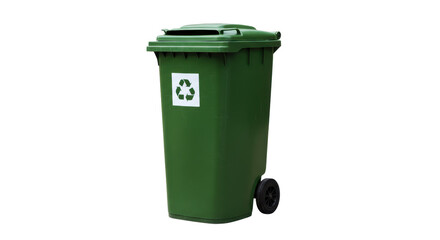 Isolated Green Recycling Bin