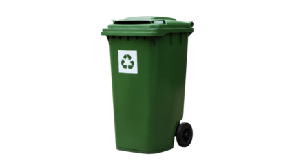 Isolated Green Recycling Bin
