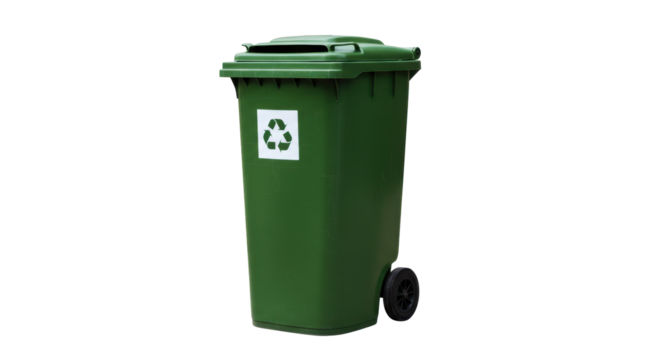 Isolated Green Recycling Bin