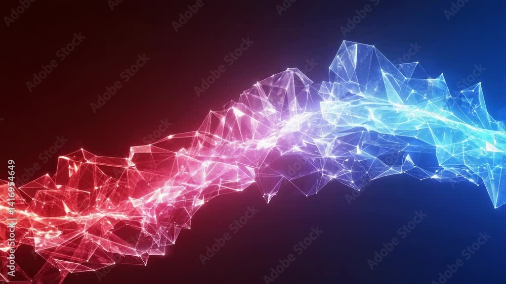 Canvas Prints colorful abstract light wave animation in dark background