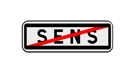 Panneau de sortie de Sens, Yonne, Bourgogne-Franche-Comté