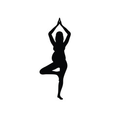Pregnant Woman Silhouette Yoga Pose Vector Art