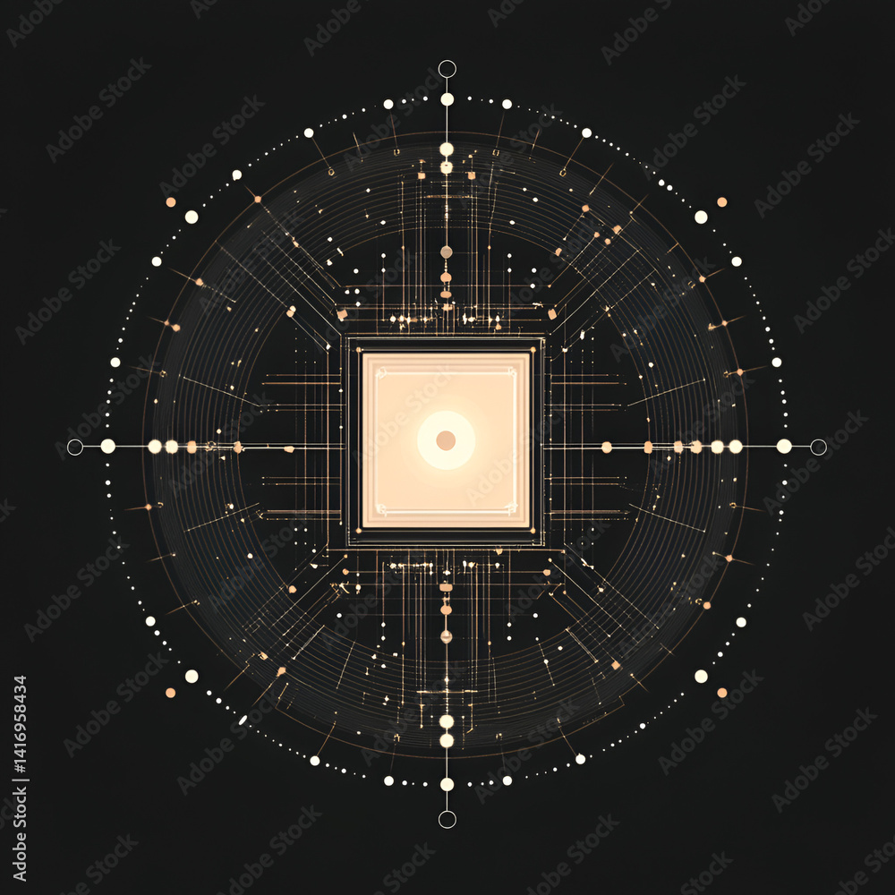 Poster geometric patterns and designs digital art abstract visualization dark background top-down view mode