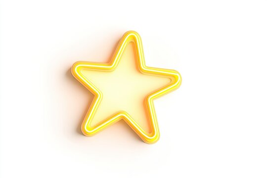 A glowing yellow star with a white outline