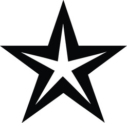 Black star silhouette vector icon isolated on transparent background