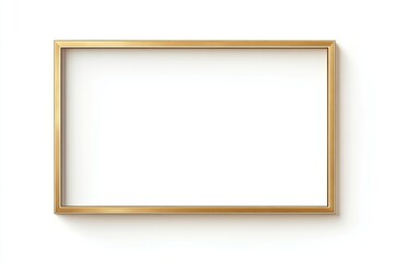 A simple, sleek, gold frame on a white background