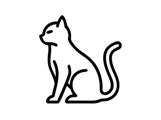 Cat Line Art Vector Design, Minimalist Cat SVG, Elegant Pet Outline SVG Vector