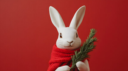 Obraz premium Minimalist Christmas，christmas, decoration, christmas tree,holiday, xmas,winter, decorations, celebration, presents,gift, Santa Claus，ornaments，new year，december，seasonal，gift