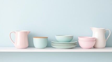 Pastel Kitchenware: Bowls, Plates, Pitchers - Pastel colors