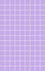 手書き感のあるシンプルなチェック柄（パステルパープル）、グラフチェック、ラインチェック、方眼、縦長背景