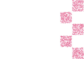 ハート柄の背景 赤系の3色 フチと単色 ハート