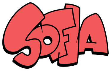 SOFIA Graffiti NAME - Street Art Urban Wall TAG - Layered EPS Vector Download for T-shirt, Sticker, Logo, Print, Cut, Sew - line drawing clipart