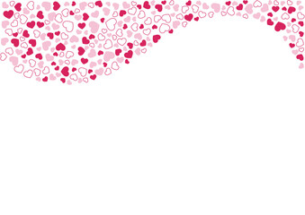 ハート柄の背景 赤系の3色 フチと単色 ハート