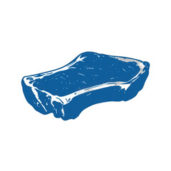 Fototapeta premium A vibrant blue soap bar resting on a clean surface, showcasing its smooth texture and shine, ideal for product photography or personal care promotions , isolated on white or transparent png