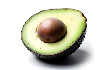 Avocado isolated on white background. avocado sliced closeup.