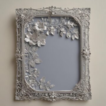 vintage photo frame, antique silver frame, vintage photo frame with clipping path