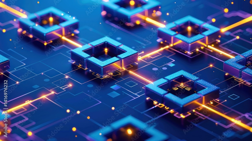 Poster explore the benefits and challenges of using blockchain technology for creating decentralized financ