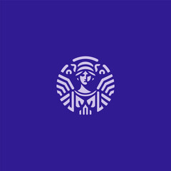 Athena Logo – Goddess Athena in elegant and minimalist mythical line style.