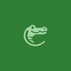 Minimalist Crocodile Logo – Sleek crocodile in simple, bold, and modern line art.