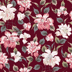 vintage seamless floral pattern Illustrator Artwork