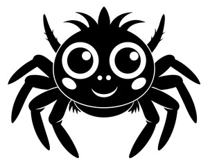 Cute Jumping Spider Vector Design, Adorable Spider SVG Vector, Cartoon Insect Icon