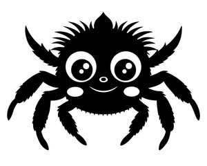 Cute Jumping Spider Vector Design, Adorable Spider SVG Vector, Cartoon Insect Icon