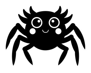 Cute Jumping Spider Vector Design, Adorable Spider SVG Vector, Cartoon Insect Icon